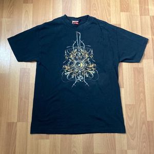 Vintage Exact Science Black & Gold Bling Engine T-Shirt Men Medium Made in USA